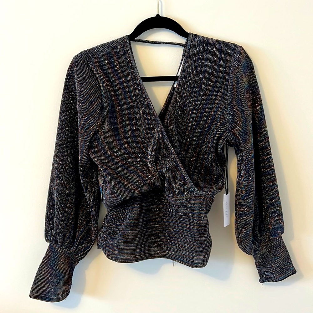 *NWT* ASTR THE LABEL Rainbow Metallic Top